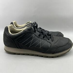Merrell Alpine Casual Shoes Men Size 10 Black Leather Hiking Comfort Sneakers